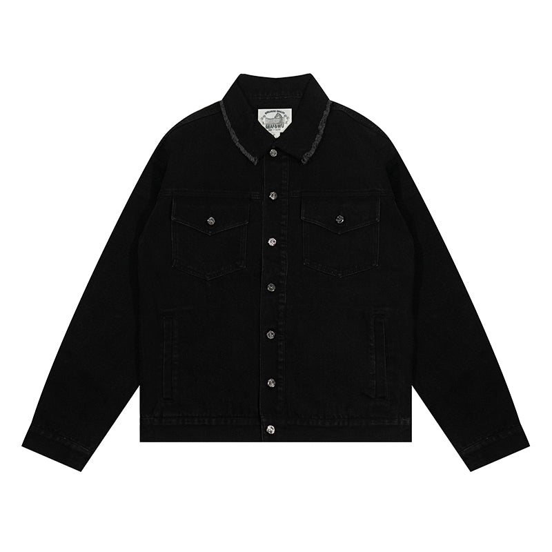 GRAF&WU Western Cowboy CleanFit Frayed Collar Jacket