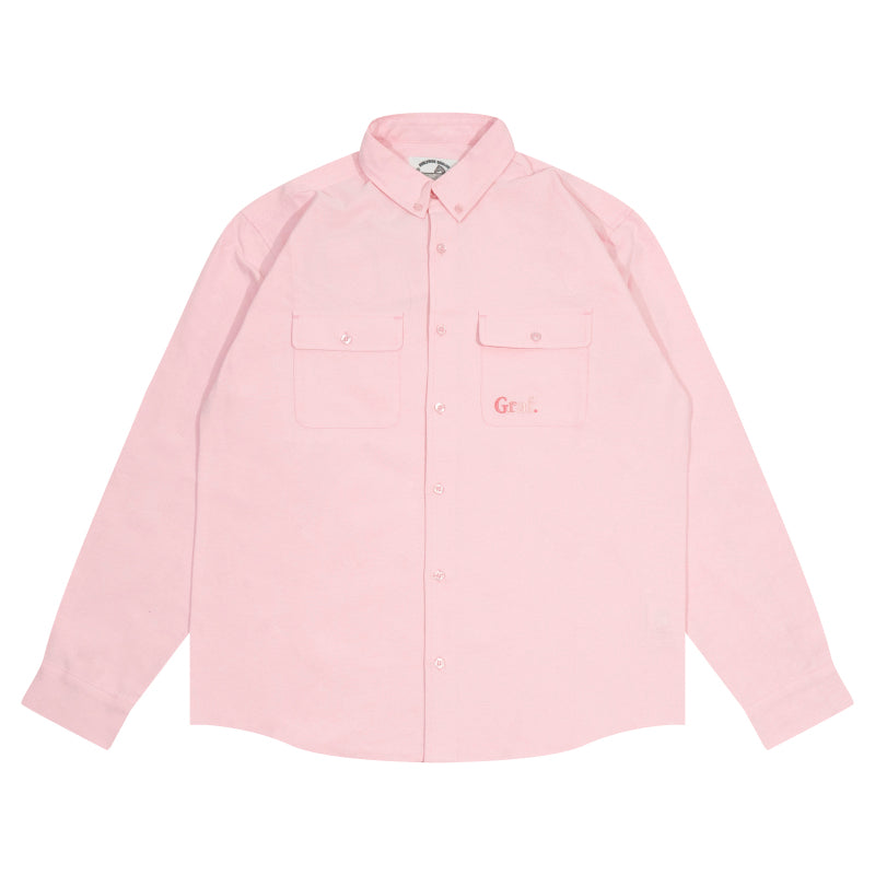 GRAFWU Brand Gradient Letter Embroidery Oxford Shirt