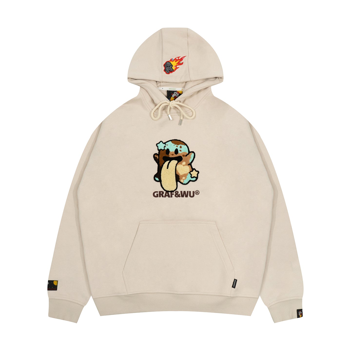 GRAF&WU Solar System Toweling Embroidery Planets Cute Ghost Hoodie