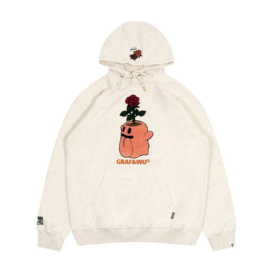 GRAF&WU FlowerShop BooGhost Cute Ghost 2.0 Floral Terry Hoodie