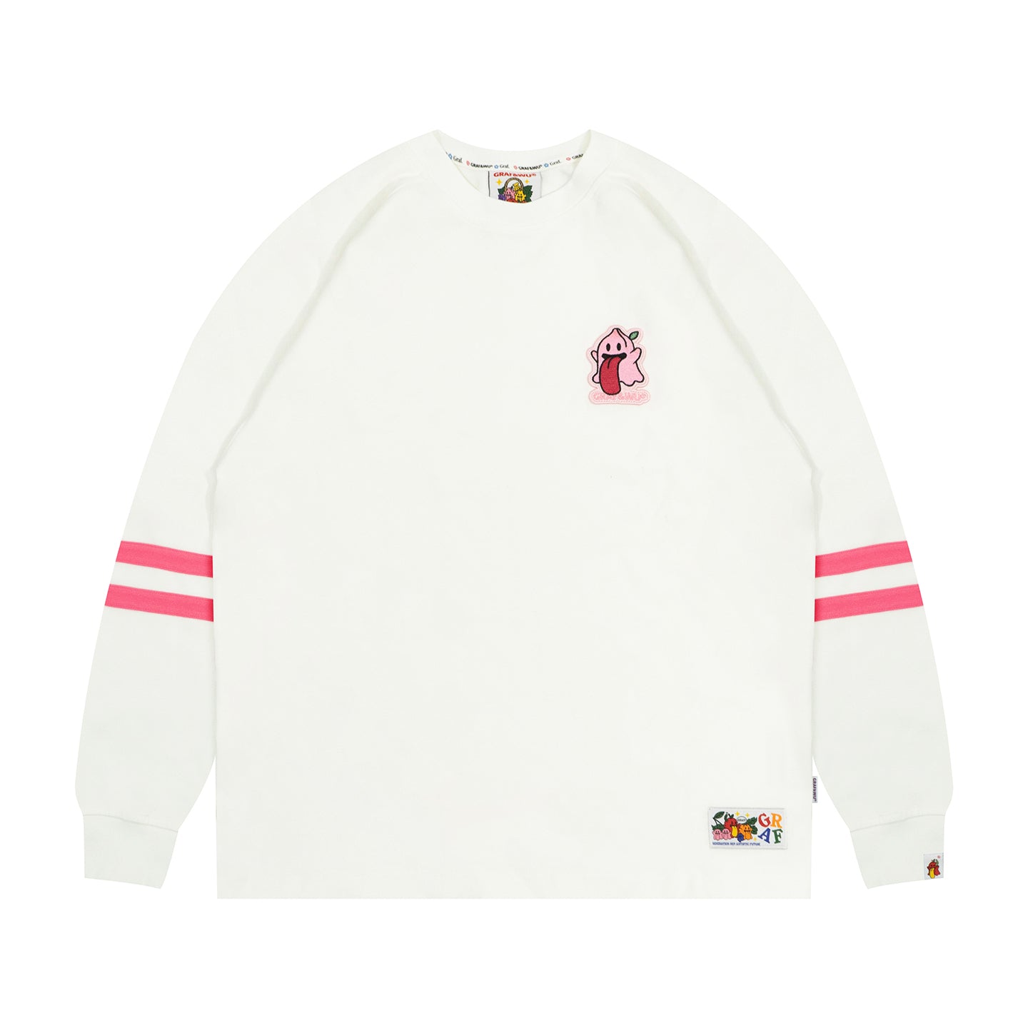 GRAF&WU Fruit Cute Ghost Embroidery long-sleeve Shirt