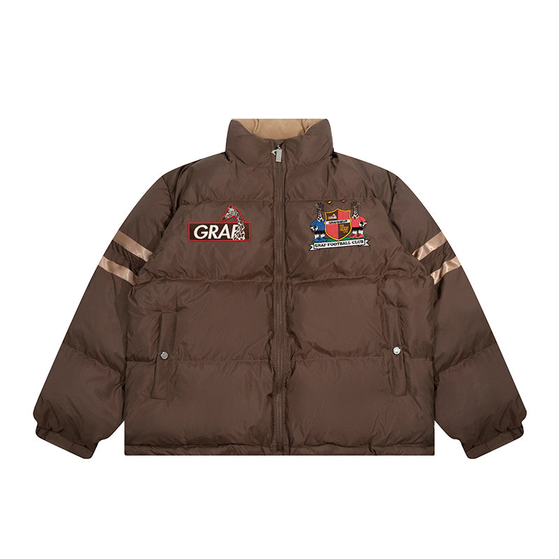 GRAF&WU Blokecore Floral Embroidery Thick Cotton-padded Coat