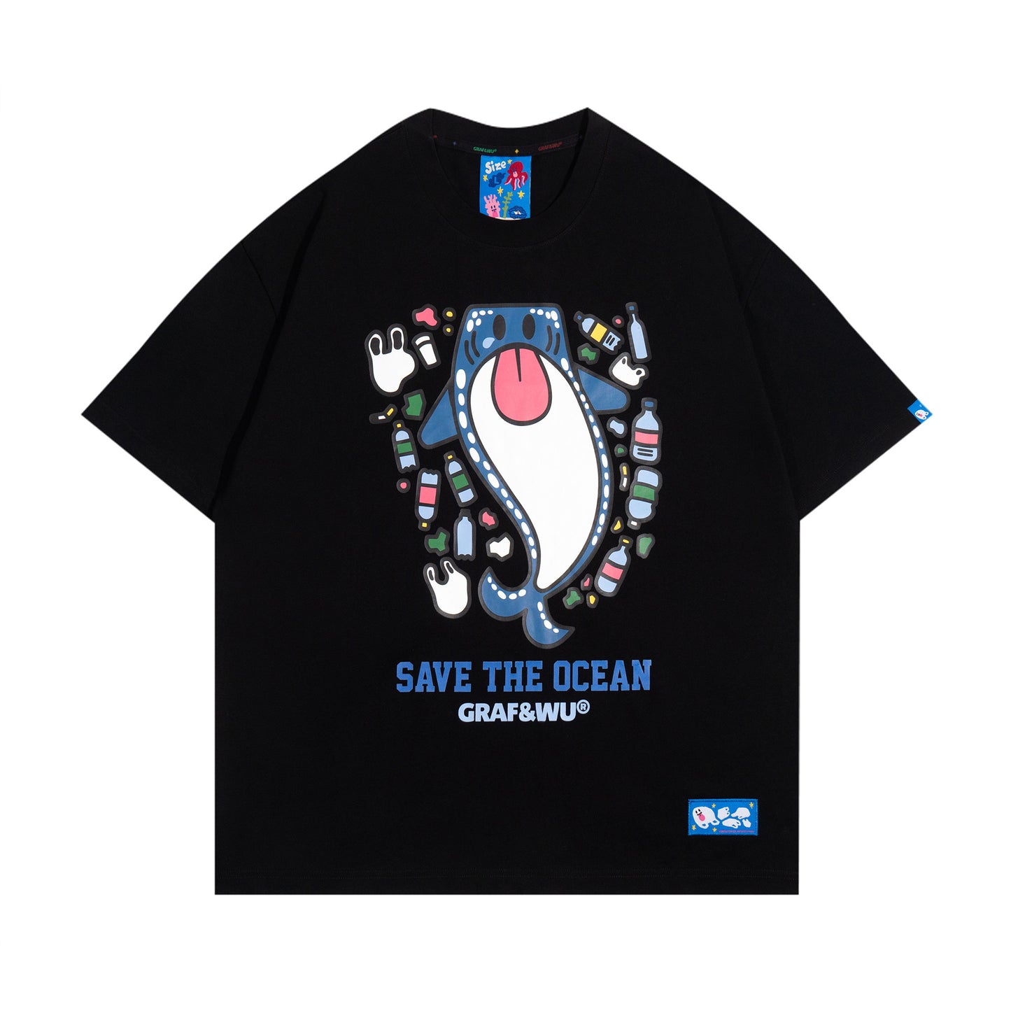 GRAF&WU Protect Ocean Nature Themed Cute Ghost T-shirt