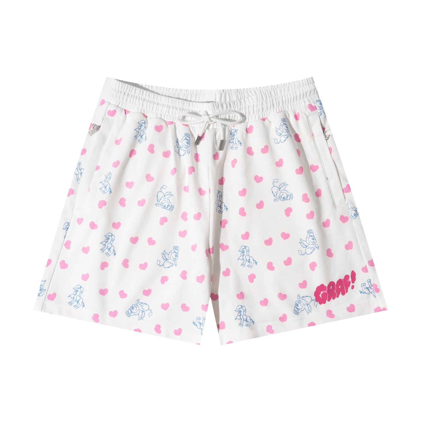 GRAF&WU Cartoon Angel Pony Heart-shaped Cute Cotton Athletic Shorts