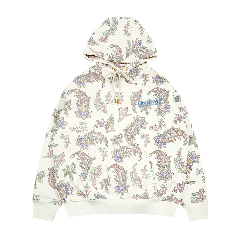 GRAF&WU Paisley 2.0 Illustrated Art Printed Fleece Hoodie
