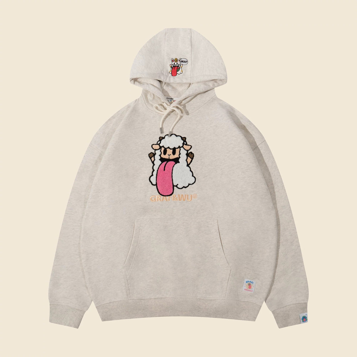 GRAF&WU Chinese Zodiac Character Loose-Fit Hoodie