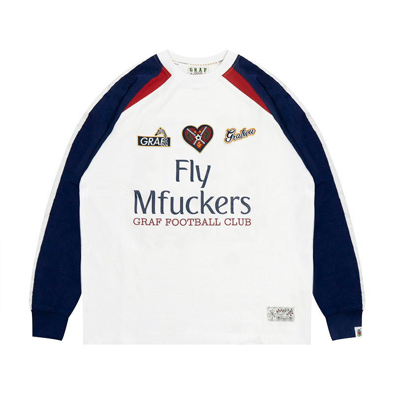GRAF&WU Football Club Bloke core Floral Embroidery Long-Sleeve T-Shirt