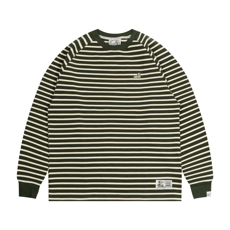 GRAF& WU Metal Giraffe Logo Streetwear Striped Long-Sleeve Shirt