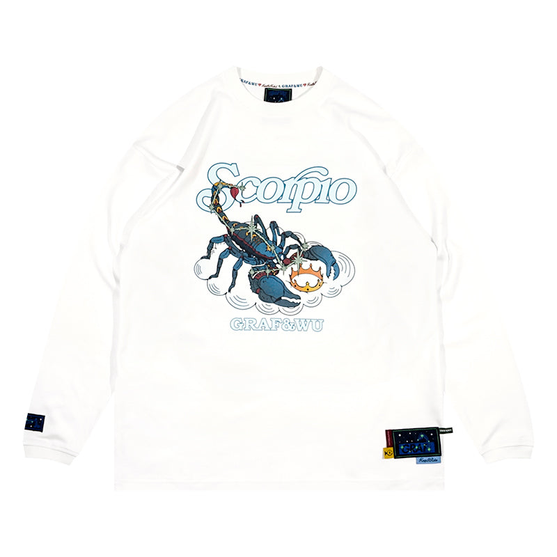 GRAF&WU 12 Signs Rap Lyrics Embroidery Print Long-sleeved Shirt