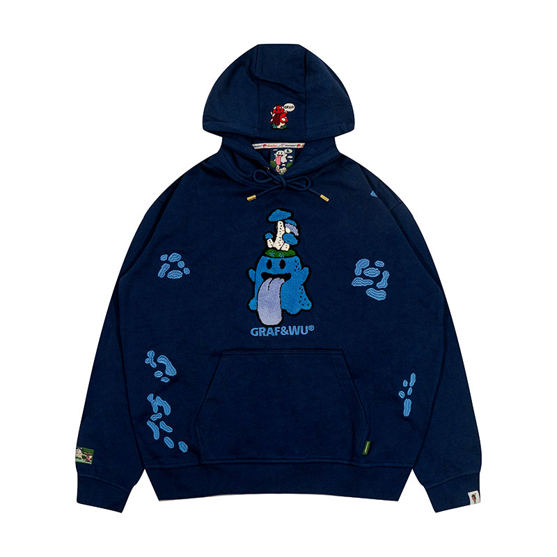 GRAF&WU Magic Mushroom Embroidery BooGhost2.0 Thin Hoodie