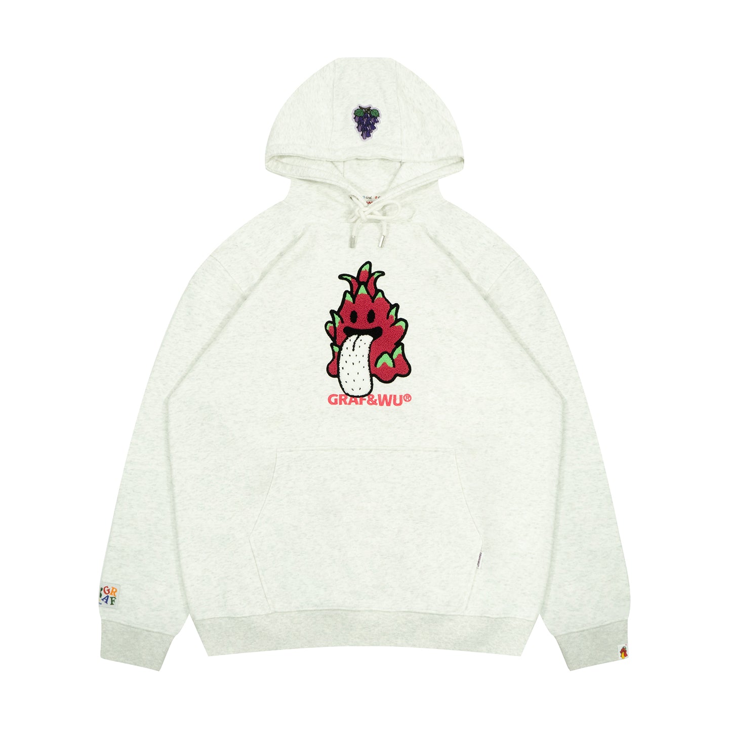 GRAF&WU Fruit Cute Ghost Towel Embroidery Fleece Hoodie