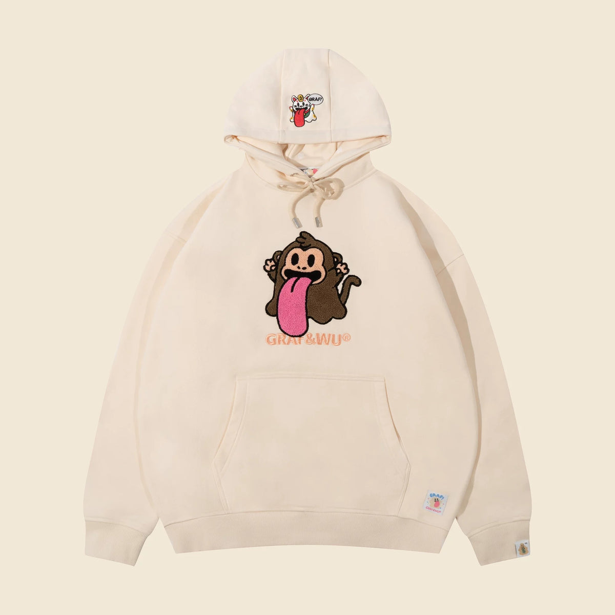 GRAF&WU Chinese Zodiac Character Loose-Fit Hoodie