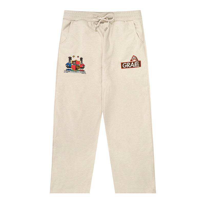 GRAF&WU Football Club Blokecore Floral Angel Devil Fleece Casual Pants