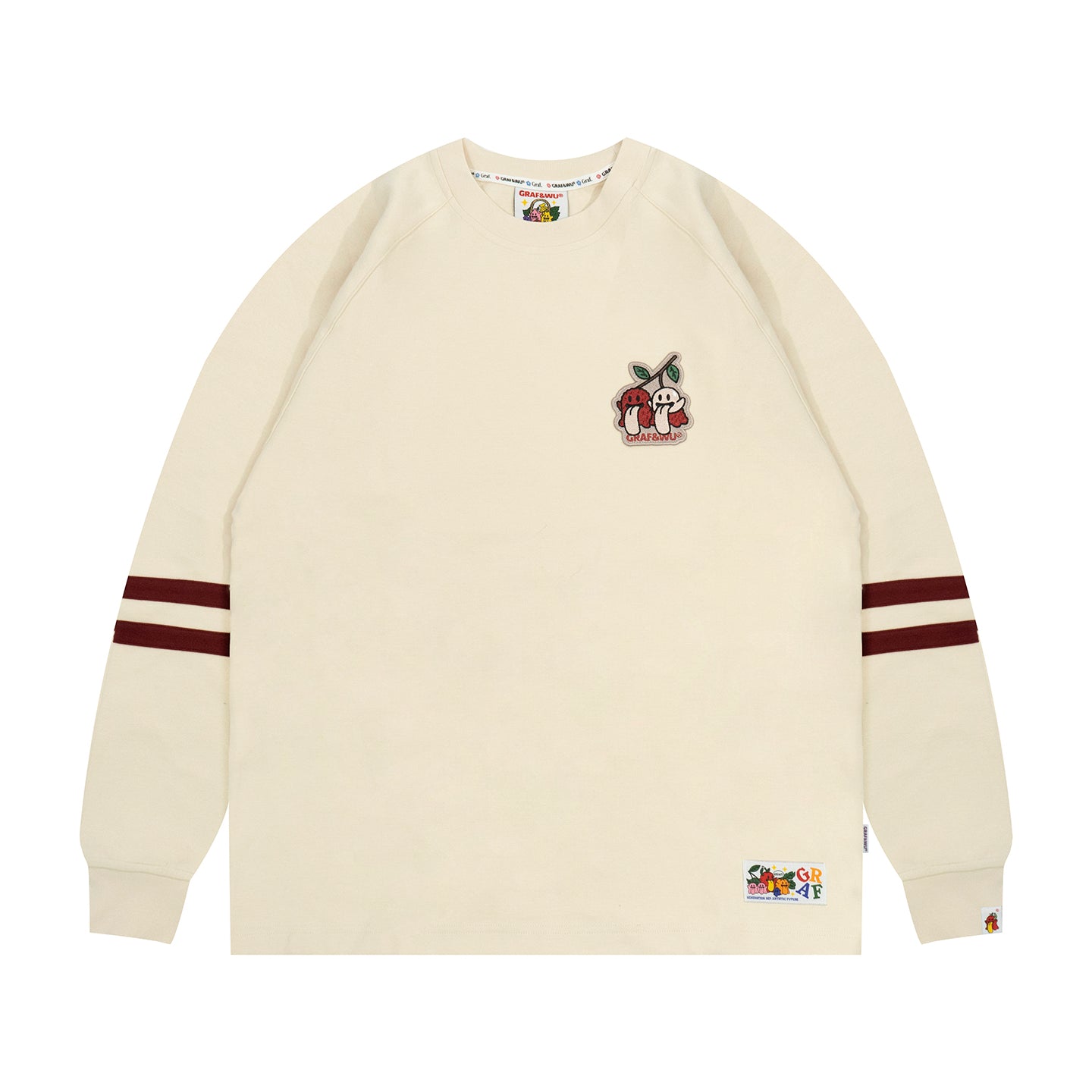 GRAF&WU Fruit Cute Ghost Embroidery long-sleeve Shirt