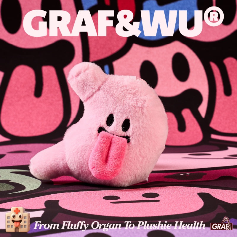 GRAF&WU BooGhost Health Guardian Organ Plush Bag Charm - Cute Anatomy Collectible