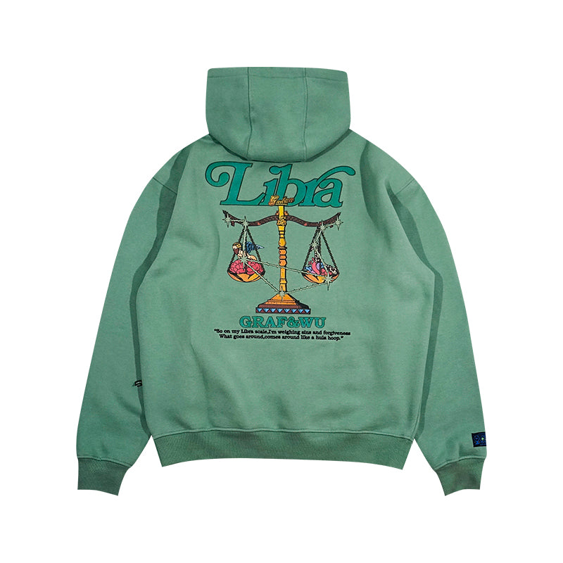 GRAF&WU 12 Constellation Rap Lyrics Embroidery Print Hoodie