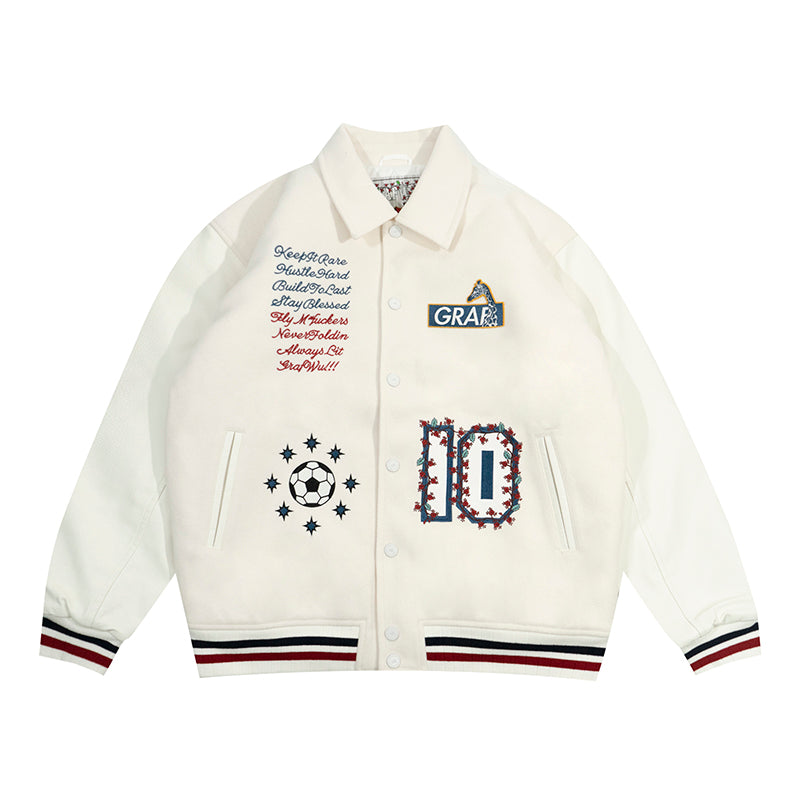 GRAF&WU Blokecore Floral Leather Sleeve Jacket