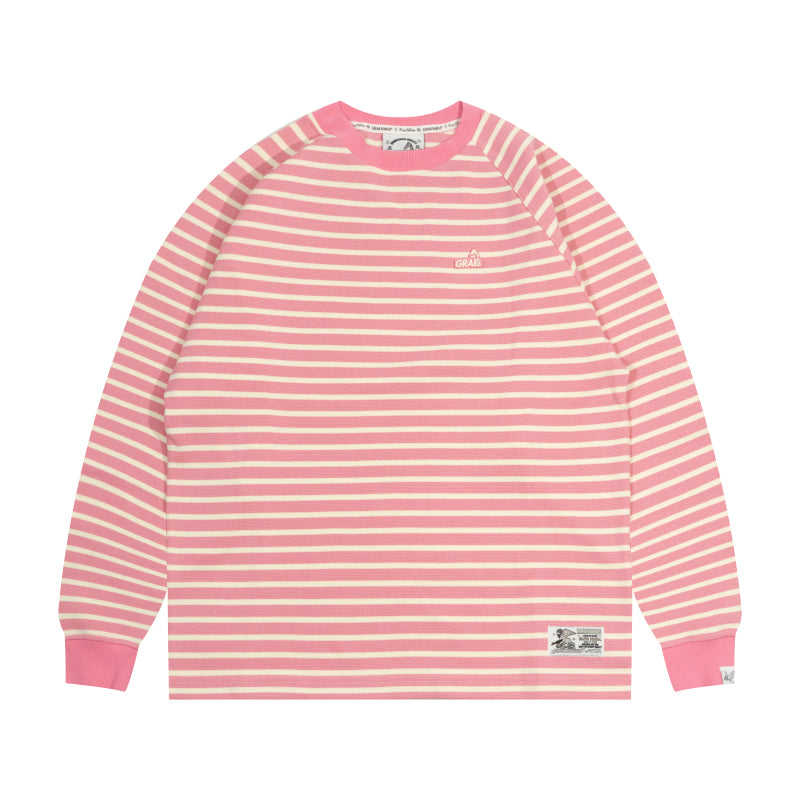 GRAF& WU Metal Giraffe Logo Streetwear Striped Long-Sleeve Shirt