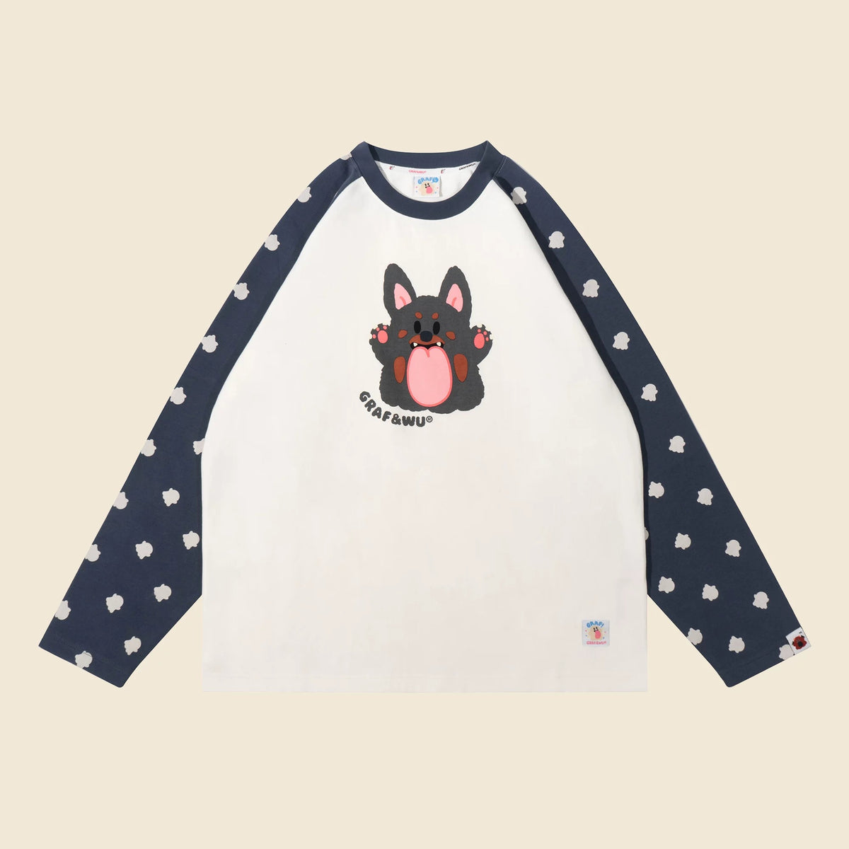 Chinese Zodiac Ghost Raglan Long Sleeve Tee | GRAF&WU