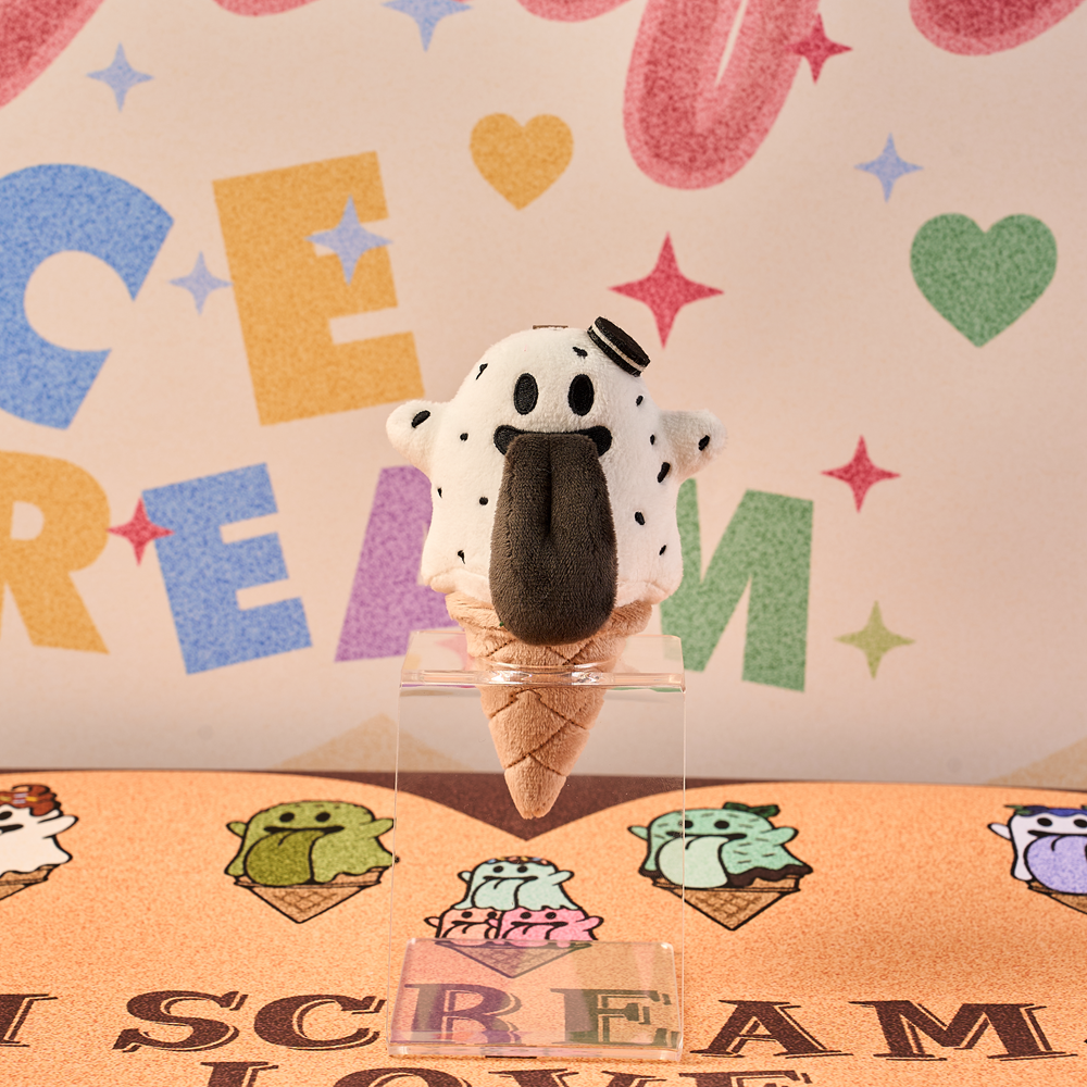 GRAF&WU BooGhost Ice Cream Cone Plush Bag Charm - Kawaii Ghost Pendant