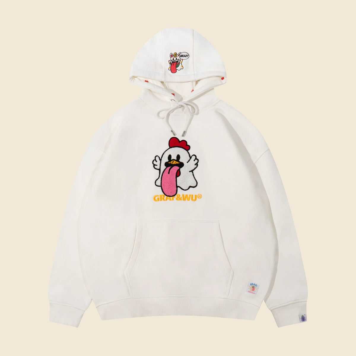 GRAF&WU Chinese Zodiac Character Loose-Fit Hoodie
