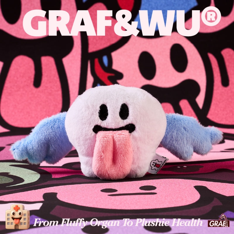 GRAF&WU BooGhost Health Guardian Organ Plush Bag Charm - Cute Anatomy Collectible