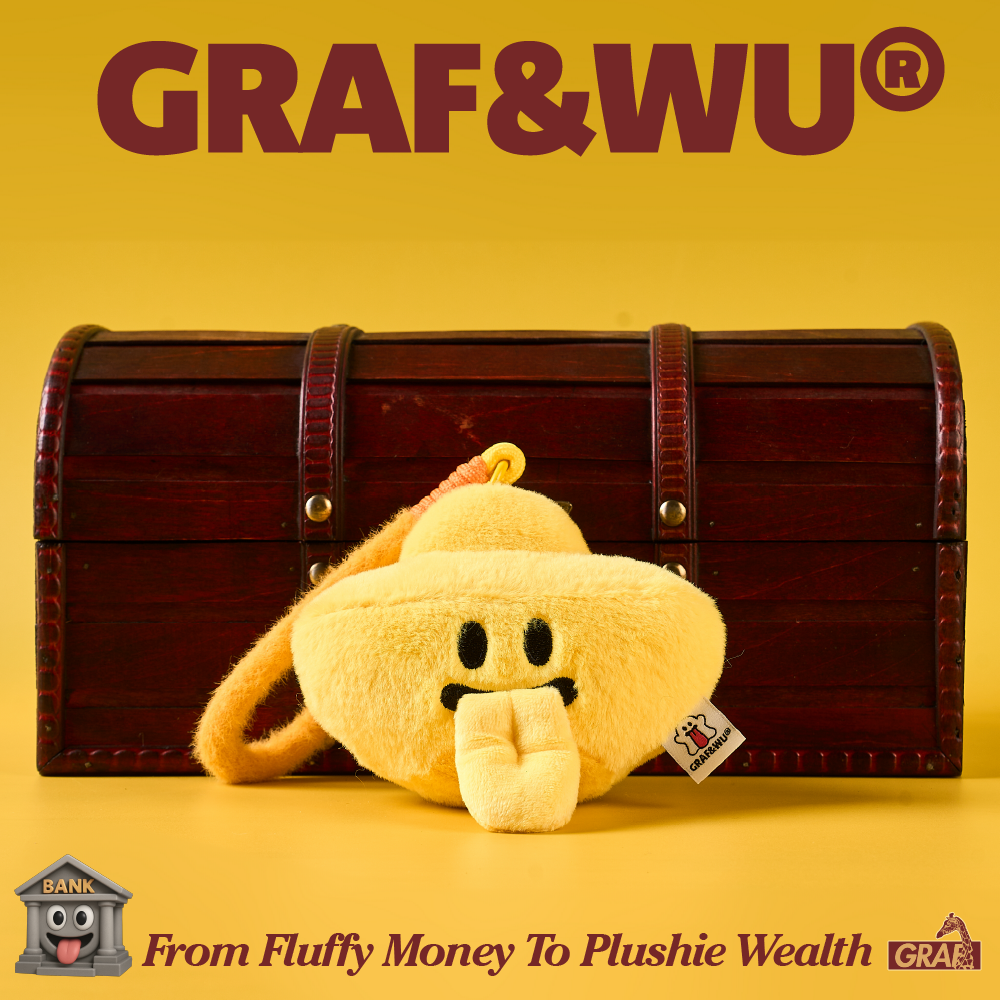 GRAF&WU Plushie Wealth Cute Lucky Gold Ingot Plush Trendy Bag Charm