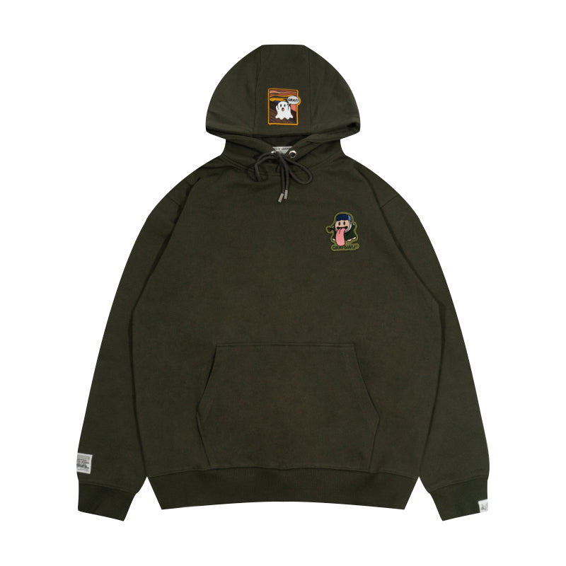 GRAF&WU World Famous Paintings Mona Lisa Cute Ghost Character Hoodie