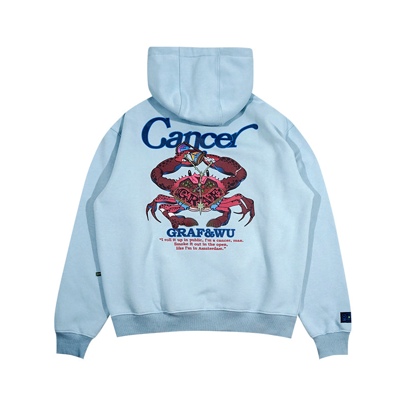 GRAF&WU 12 Constellation Rap Lyrics Embroidery Print Hoodie