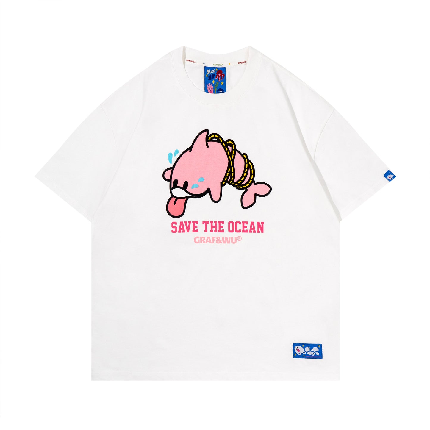 GRAF&WU Protect Ocean Nature Themed Cute Ghost T-shirt