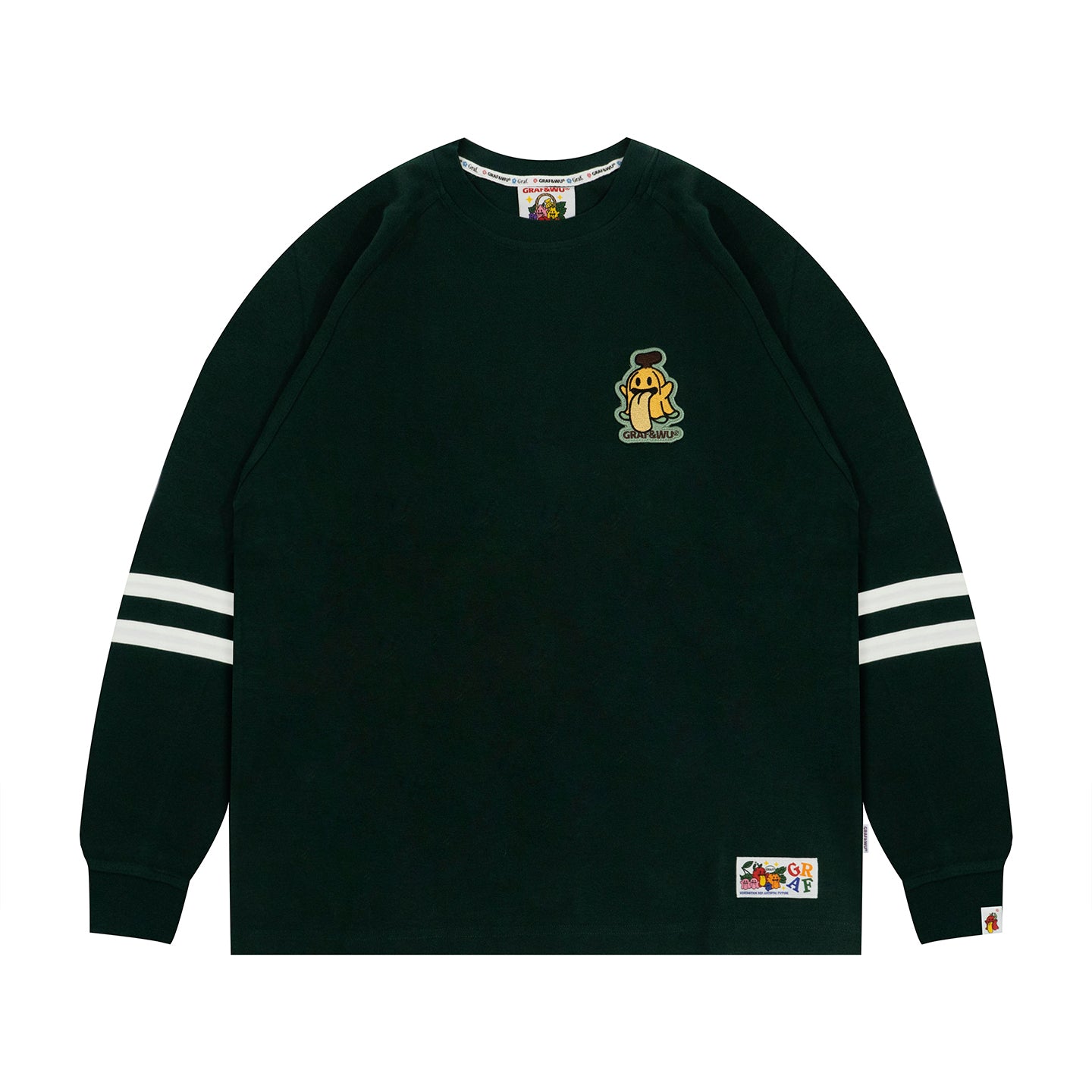 GRAF&WU Fruit Cute Ghost Embroidery long-sleeve Shirt