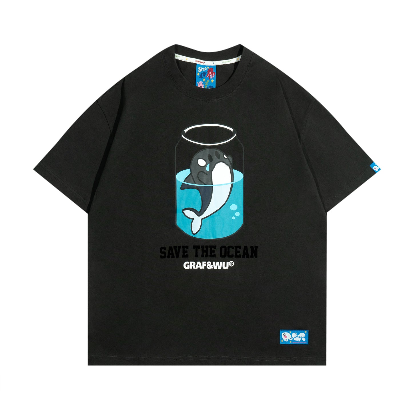 GRAF&WU Protect Ocean Nature Themed Cute Ghost T-shirt