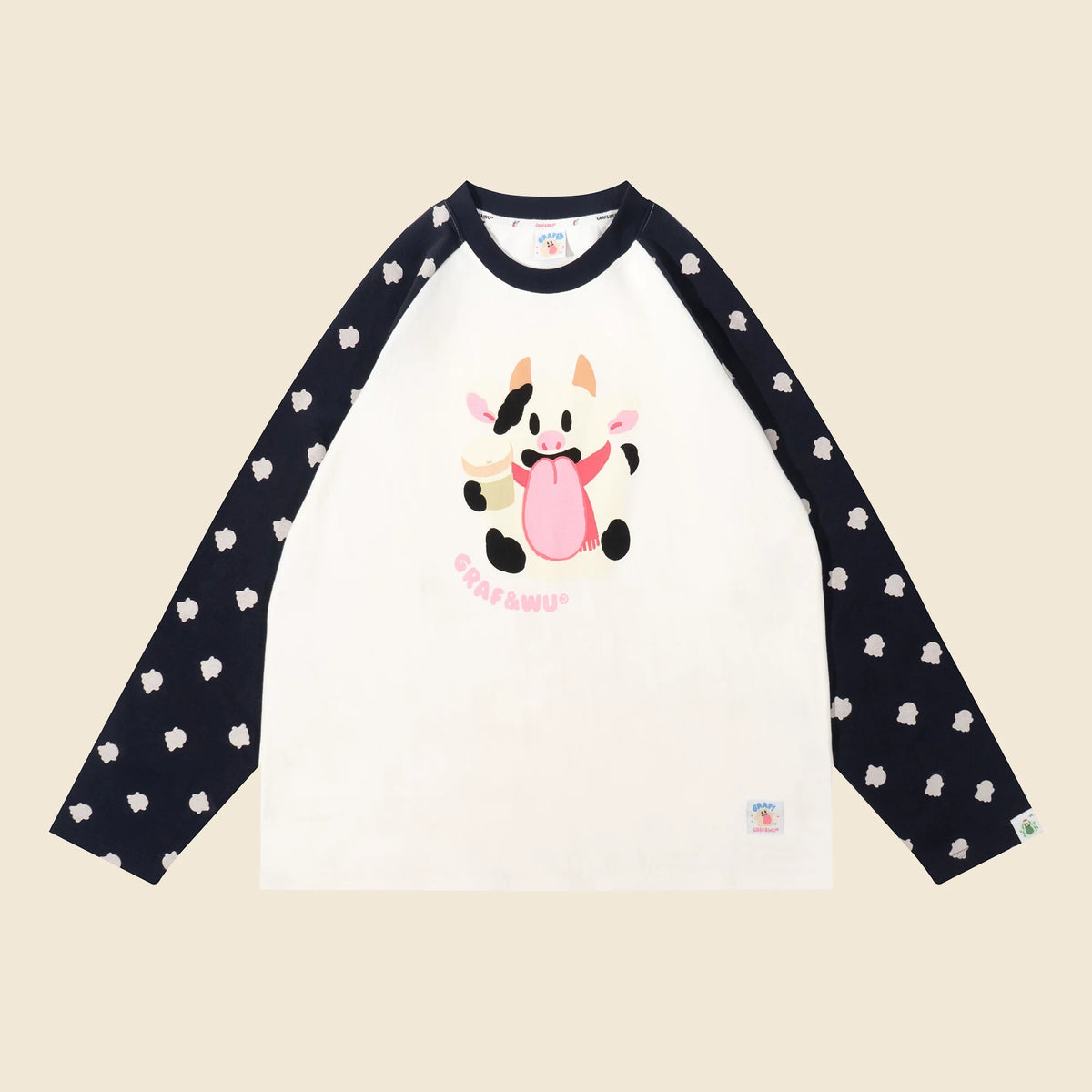 Chinese Zodiac Ghost Raglan Long Sleeve Tee | GRAF&WU
