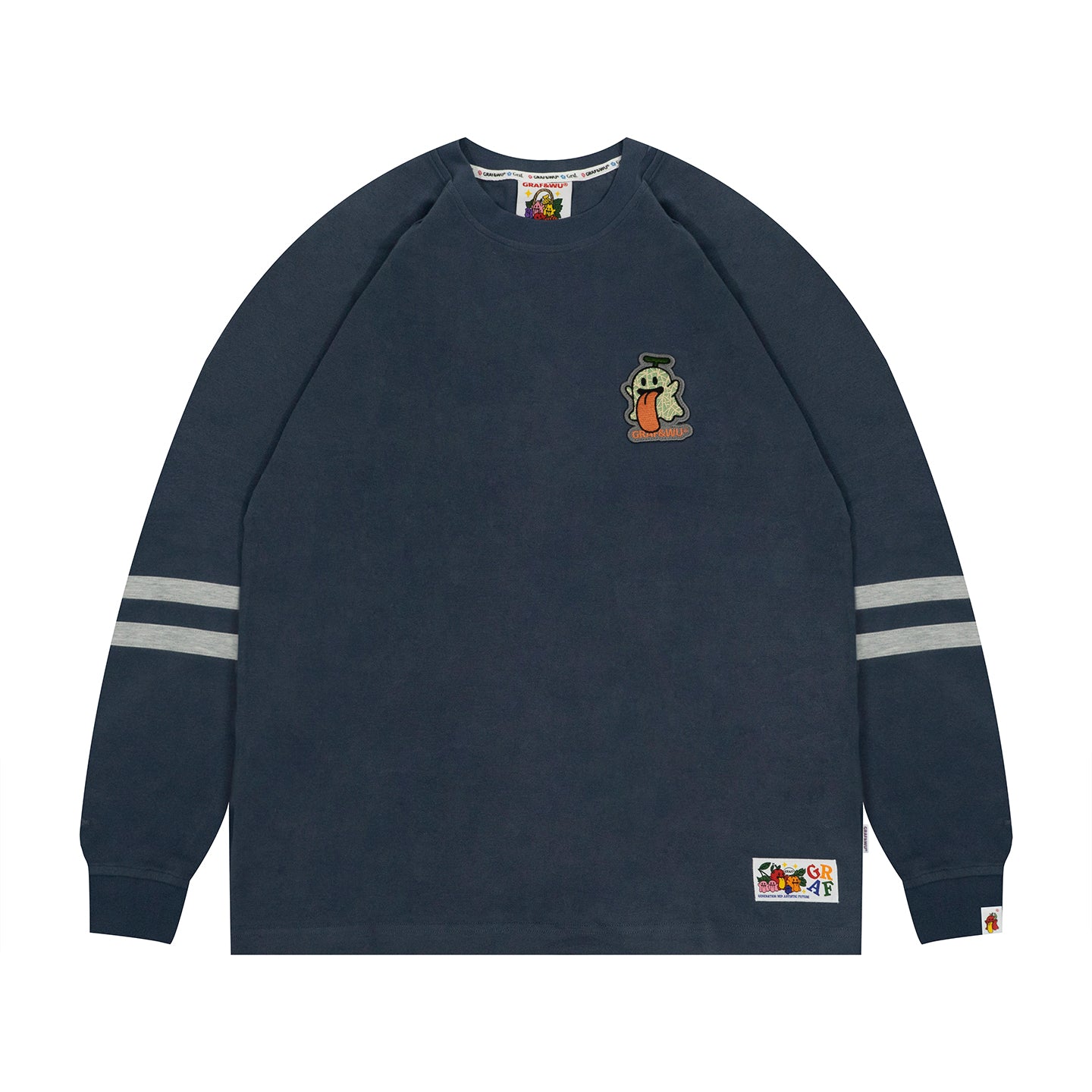 GRAF&WU Fruit Cute Ghost Embroidery long-sleeve Shirt