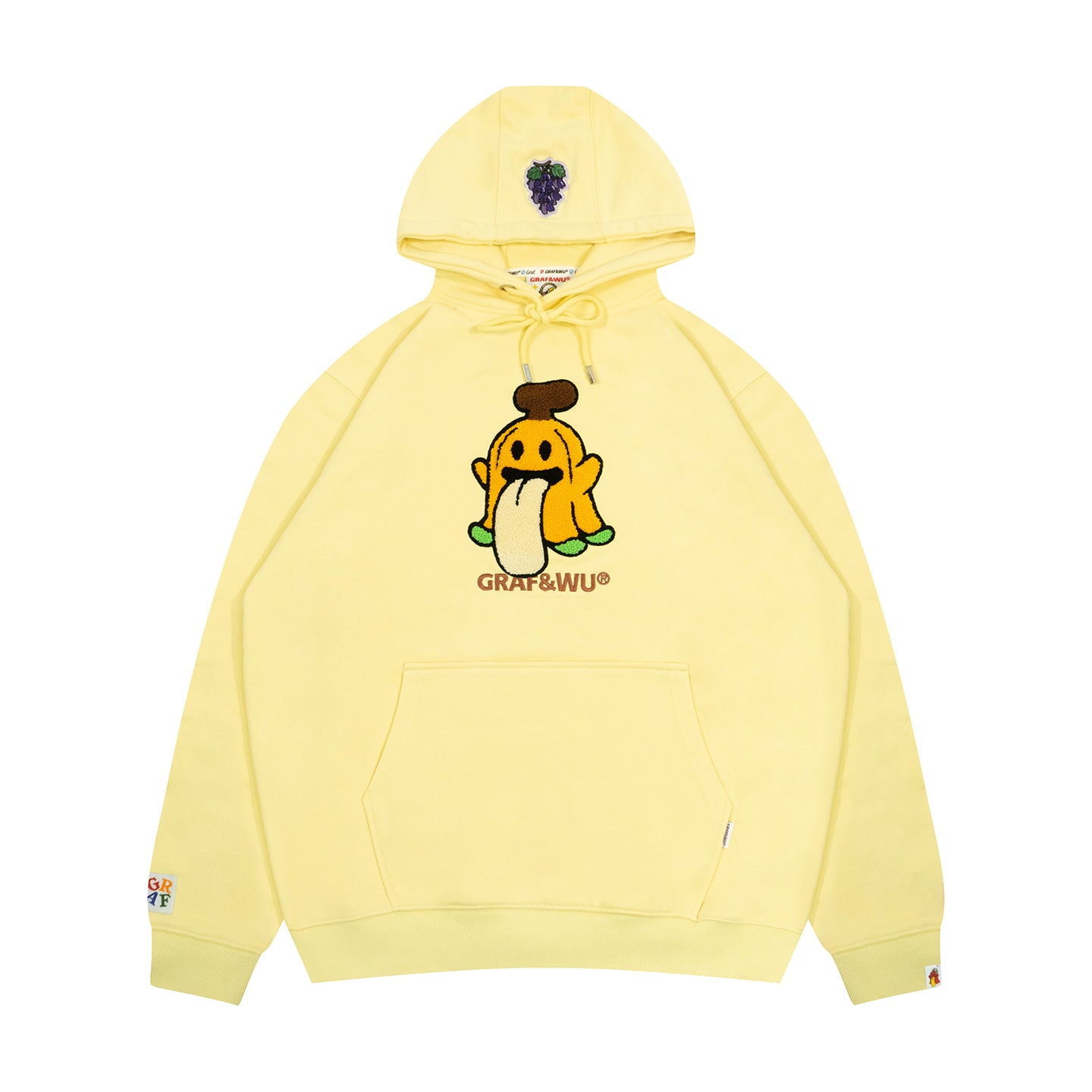 GRAF&WU Fruit Cute Ghost Towel Embroidery Fleece Hoodie