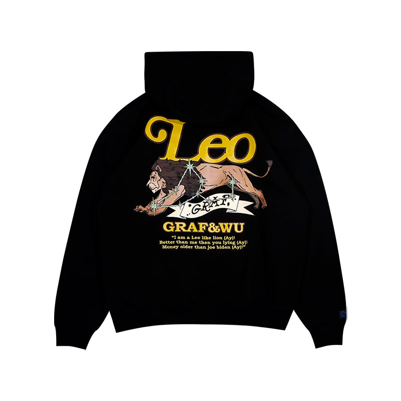 GRAF&WU 12 Constellation Rap Lyrics Embroidery Print Hoodie