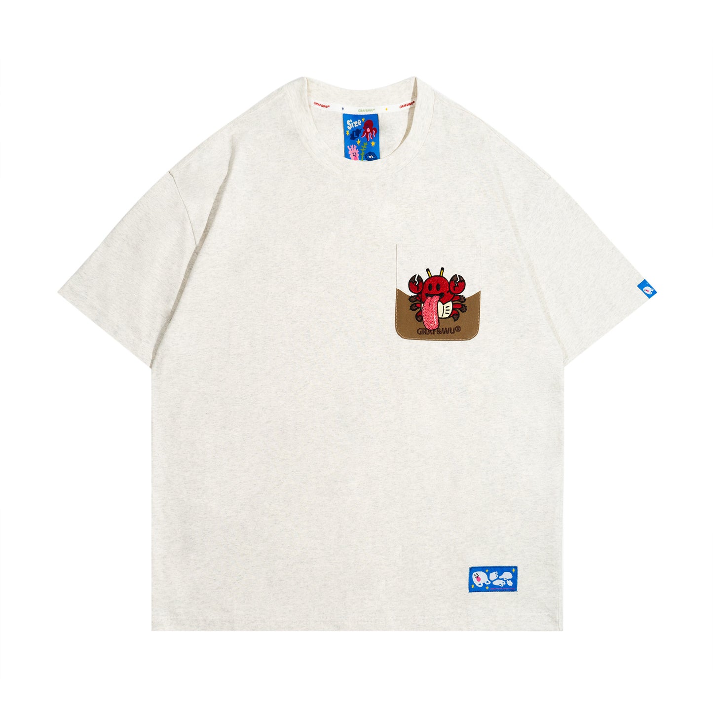 GRAF&WU Ocean Protect Coral Whale Giant Clam Cute Ghost Pocket T-shirt