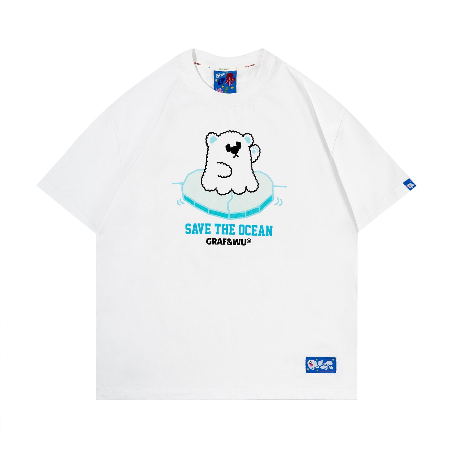 GRAF&WU Protect Ocean Nature Themed Cute Ghost T-shirt