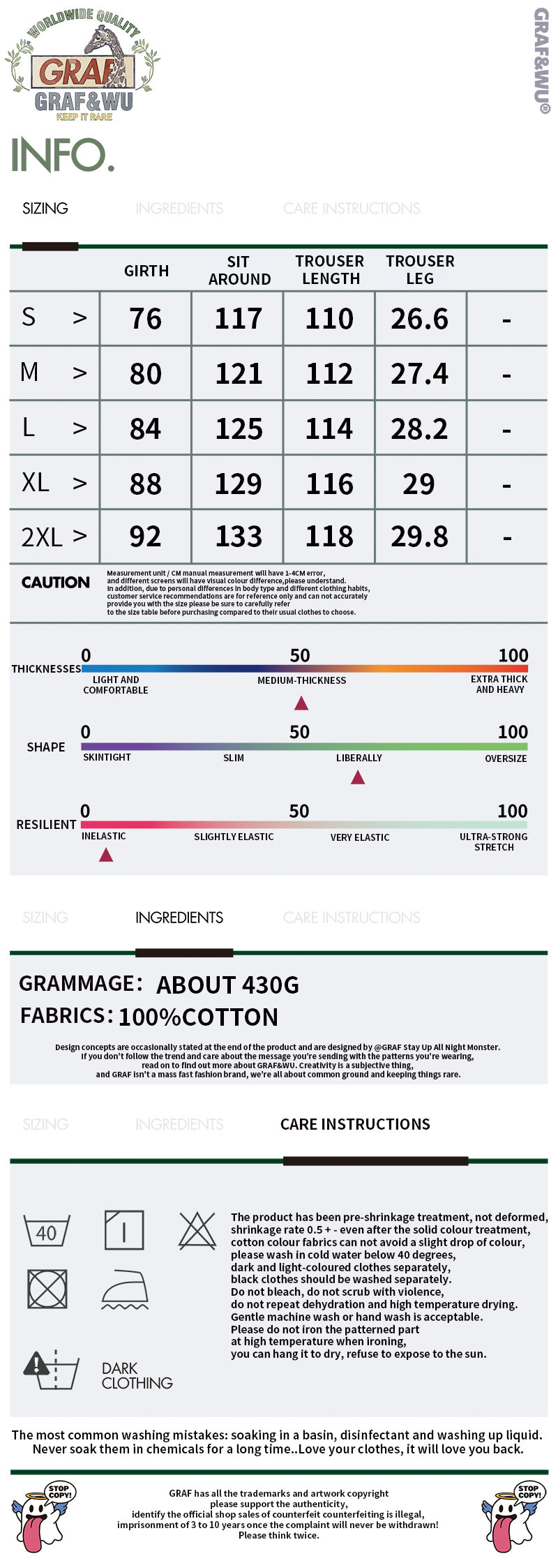 GRAF&WU Baggy Fit Washed Jeans