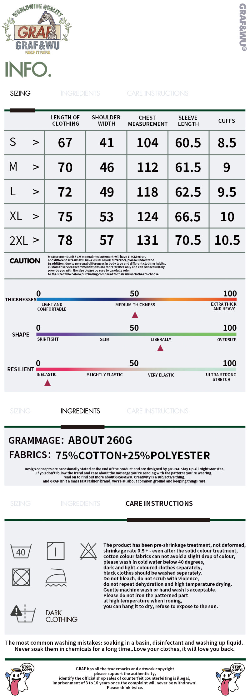 GRAF&WU Five Elements Cute Ghost Embroidery Long-sleeved Shirt