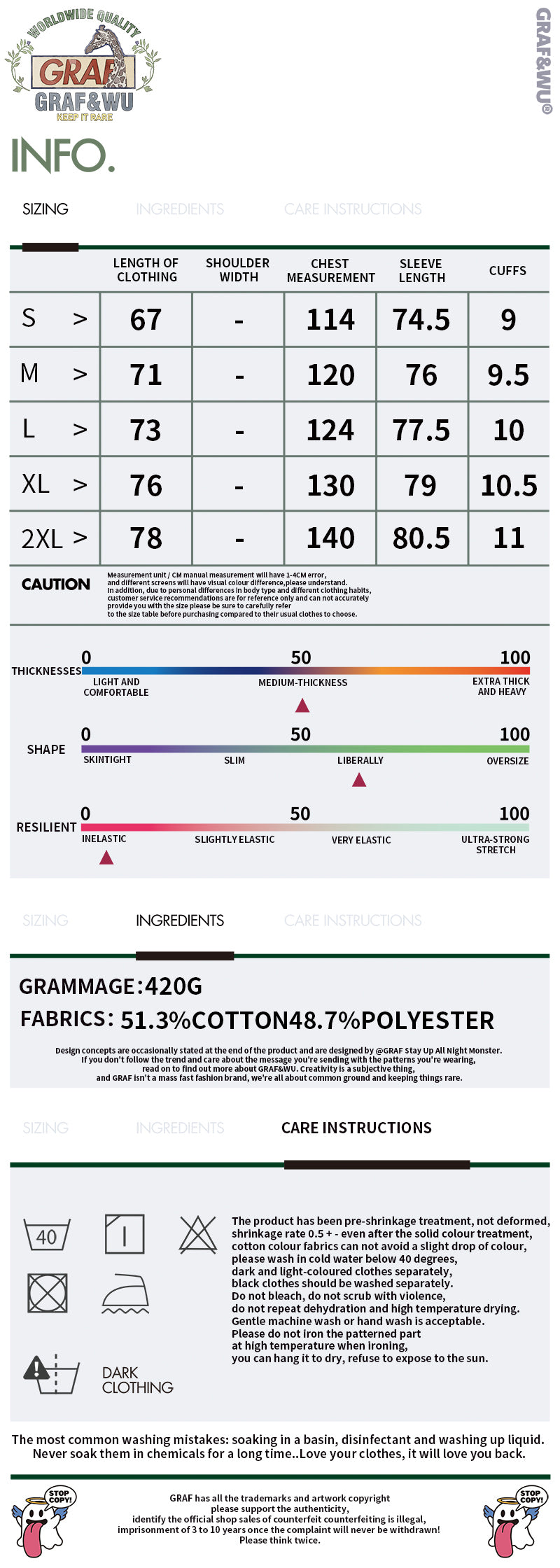 GRAF&WU Gradient Graf Fleece Oversized Streetwear Hoodie