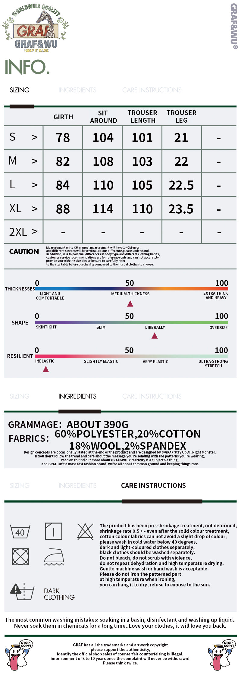 GRAF&WU Vertical Striped Loose Casual Trousers