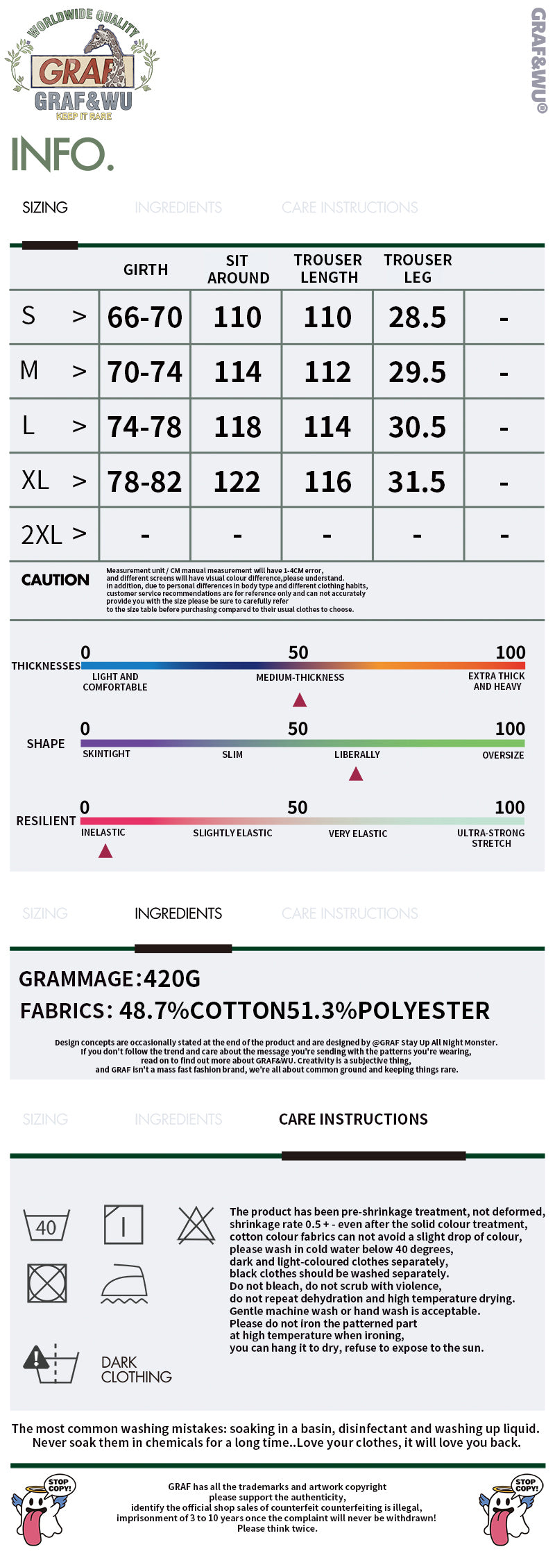 GRAF&WU Brand Letter Embroidery Casual Streetwear Sweatpants