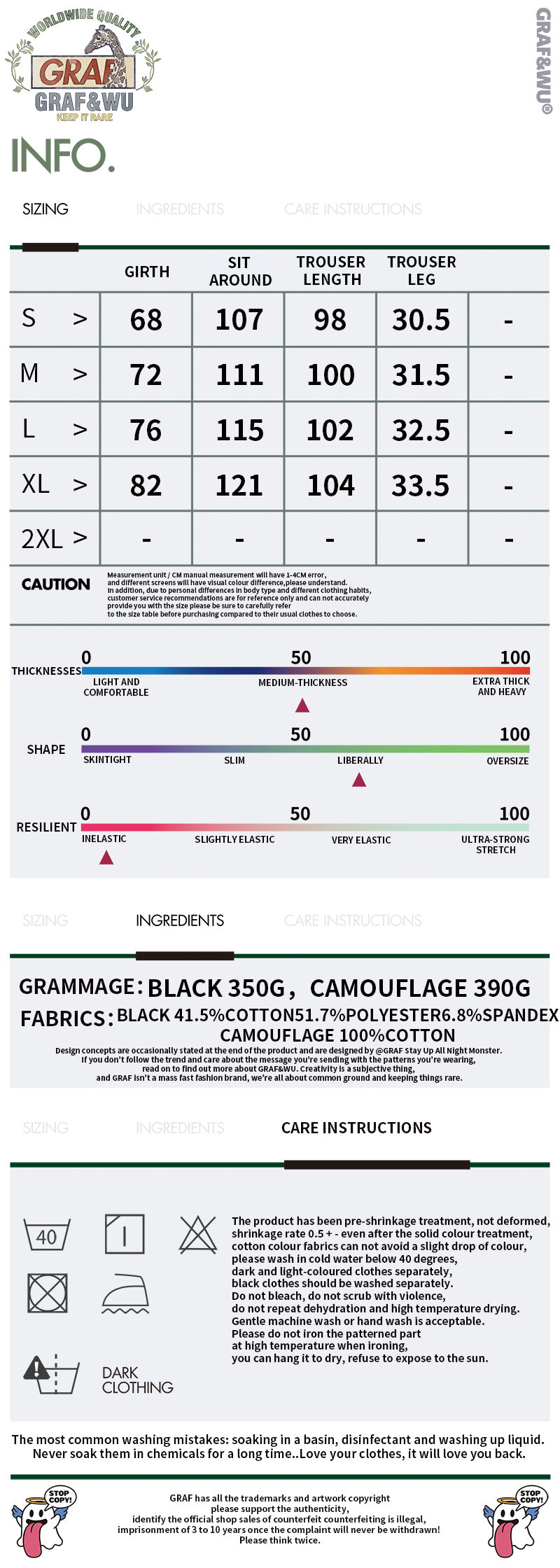 GRAF&WU AK47 Angel Metal Detachable Side Button Pants