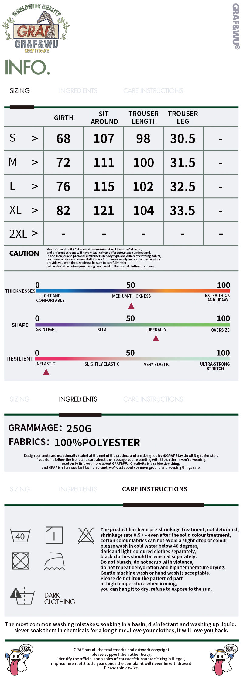 GRAF&WU Giraffe Badge Print Double-layered Mesh Cozy Pants