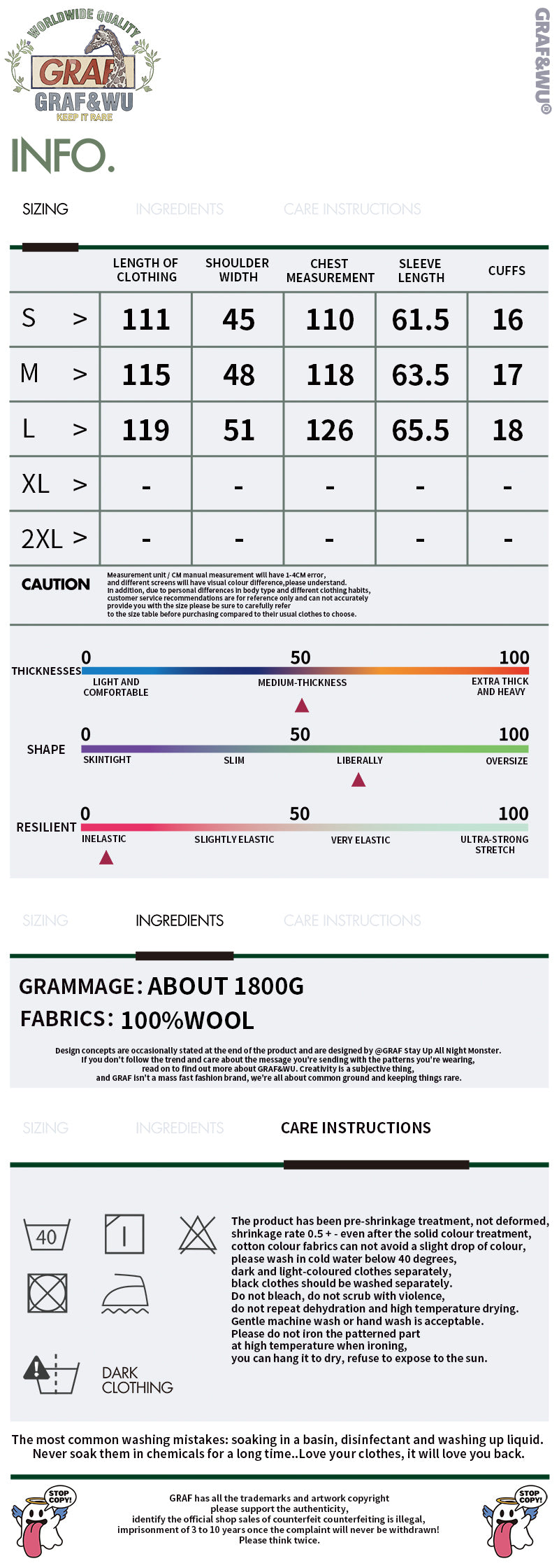 GRAF&WU Fashion Brown Plaid Embroidered 100% Wool Jacket Coat