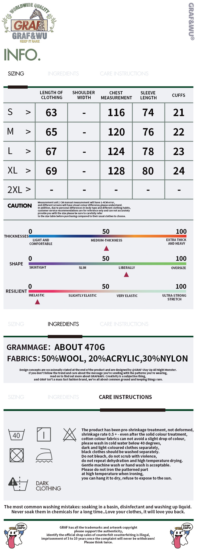 GRAF&WU Cashmere Knitted Soft Crew Neck Thick Sweater