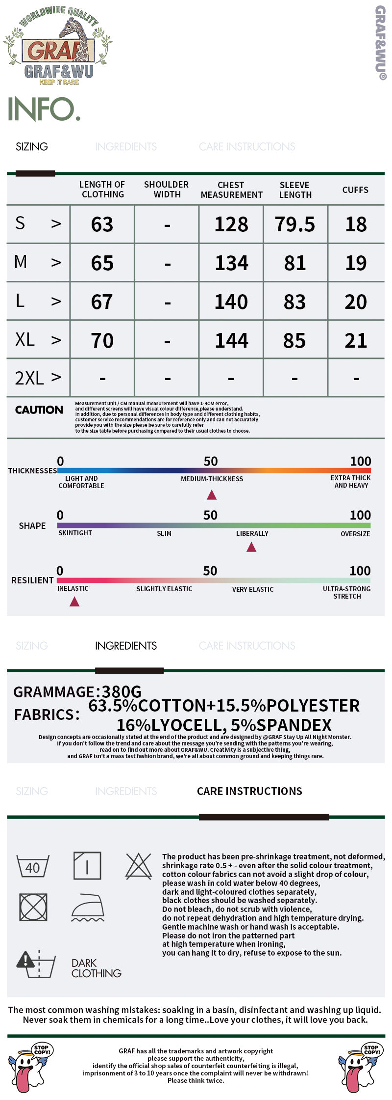 GRAF&WU Little Angel Cute Ghost Giraffe Satin Lining Zip-up Hoodie