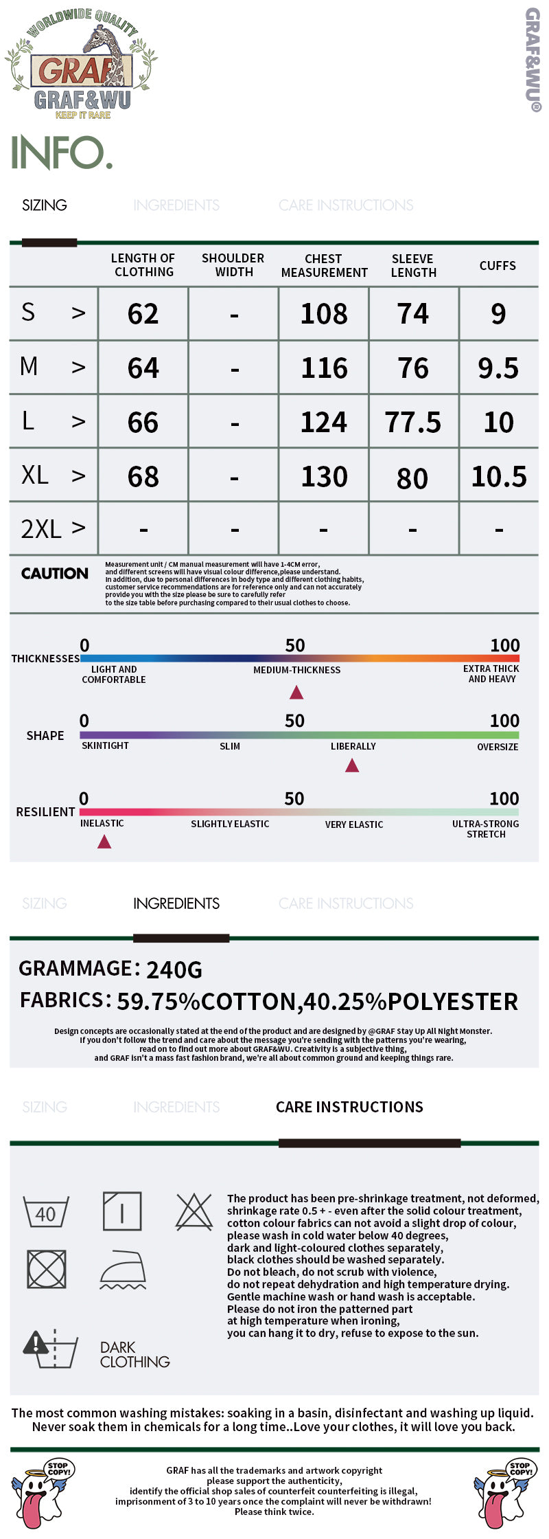 GRAF&WU Stars Design Breathable Outdoor Warm Loose Long-sleeve T-shirt